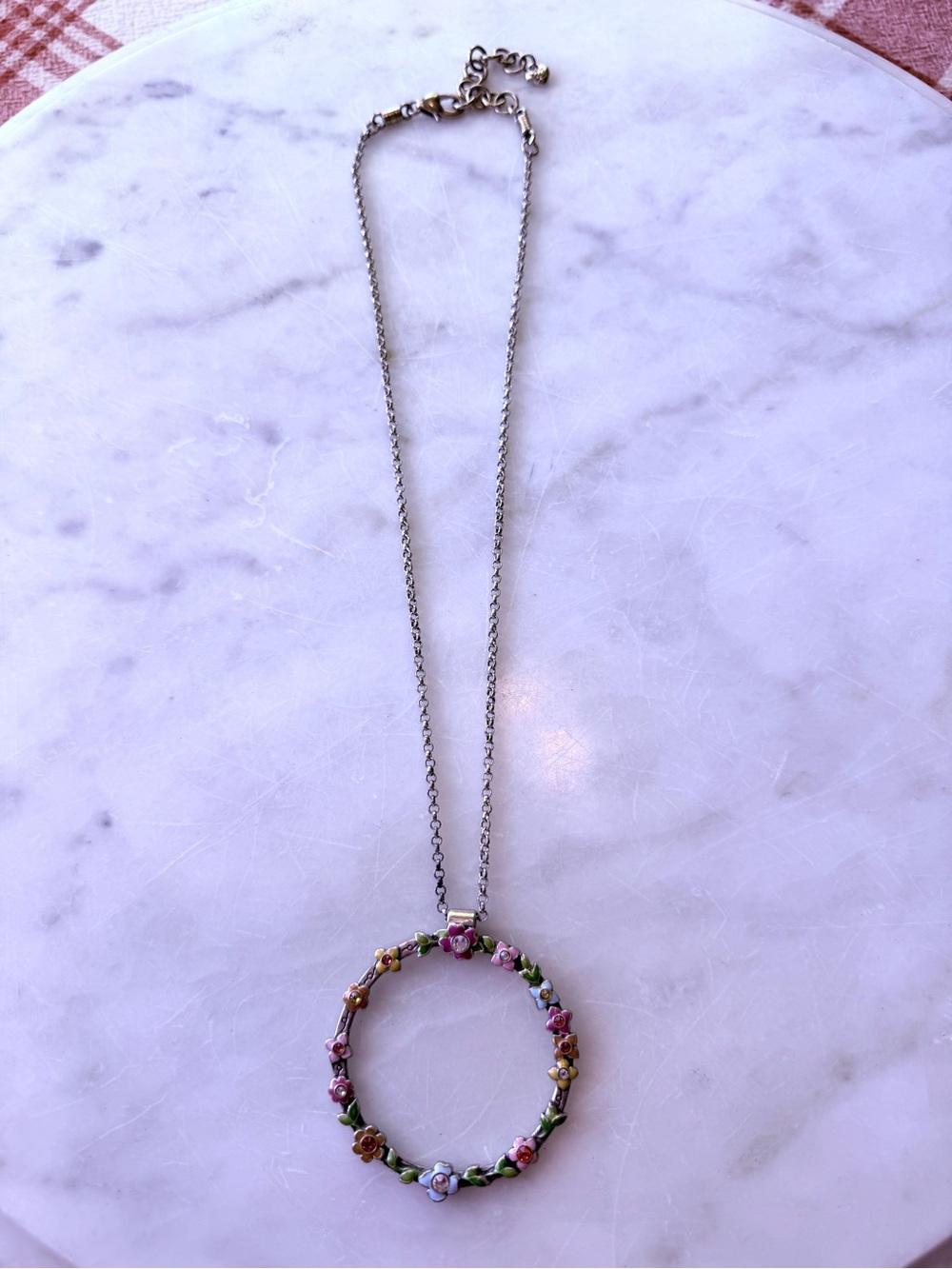 Brighton Flower Child Collection Multi-Color Floral Circle Pendant Necklace
